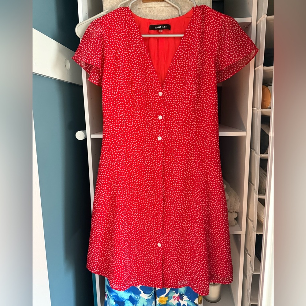 Sugar lips button up mini dress